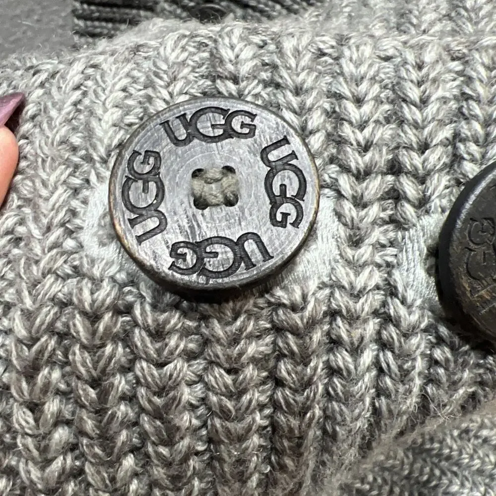 UGG Classic Cardy Boots Gray Knit Uncycled Wool Pull-On Winter 5819 Size 7